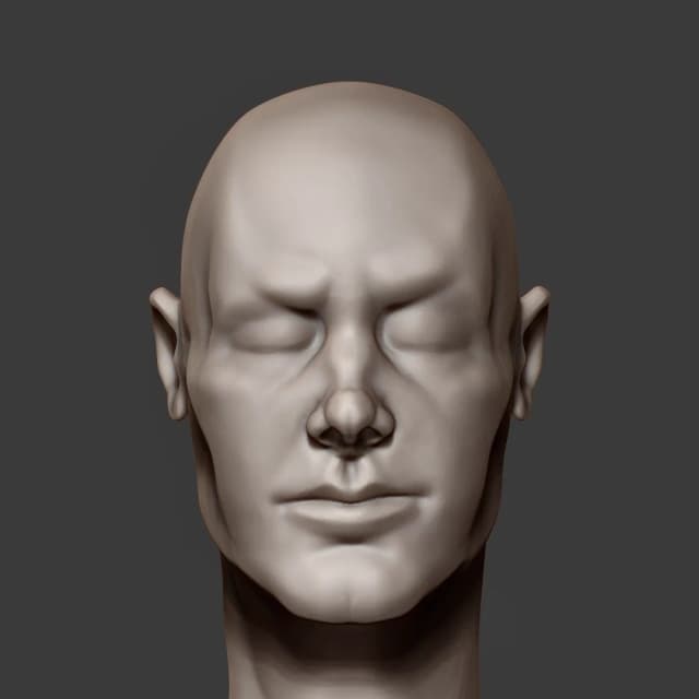 Head sculpted in a class session